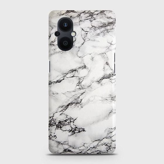 Oppo F21 Pro 5G Cover - Matte Finish - Trendy White Floor Marble Printed Hard Case with Life Time Colors Guarantee
