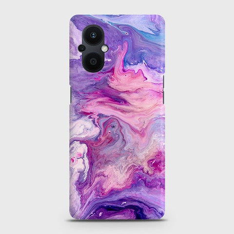 Oppo F21 Pro 5G Cover - Chic Blue Liquid Marble Printed Hard Case with Life Time Colors Guarantee