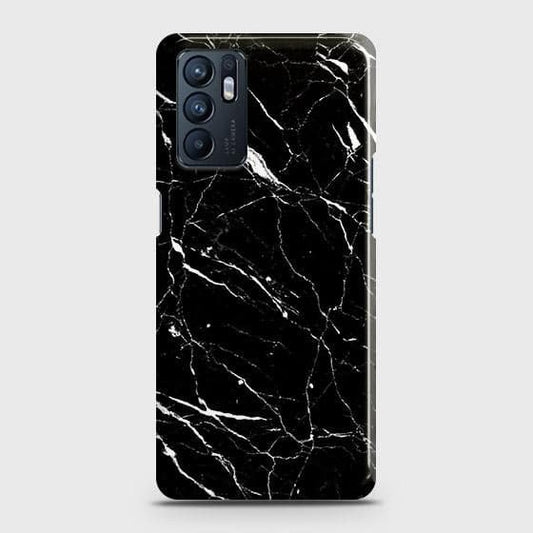 Oppo Reno 6 4G Cover - Trendy Black Marble Printed Hard Case with Life Time Colors Guarantee ( Fast Delivery )