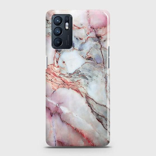 Oppo Reno 6 4G Cover - Violet Sky Marble Trendy Printed Hard Case with Life Time Colors Guarantee