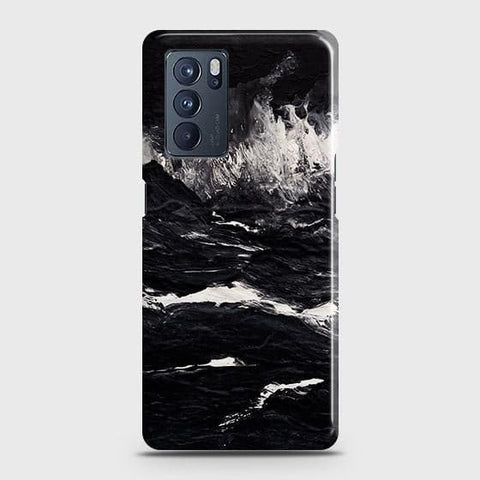 Oppo Reno 6 Pro 5G Cover - Black Ocean Marble Trendy Printed Hard Case with Life Time Colors Guarantee (Fast Delivery)
