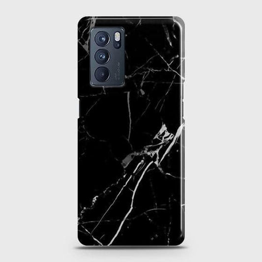Oppo Reno 6 Pro 5G Cover - Black Modern Classic Marble Printed Hard Case with Life Time Colors Guarantee
