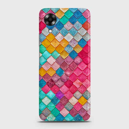 Oppo A17k Cover - Chic Colorful Mermaid Printed Hard Case with Life Time Colors Guarantee
