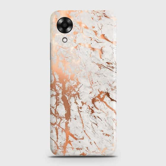 Oppo A17k Cover - In Chic Rose Gold Chrome Style Printed Hard Case with Life Time Colors Guarantee