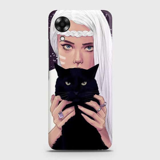 Oppo A17k Cover - Trendy Wild Black Cat Printed Hard Case with Life Time Colors Guarantee