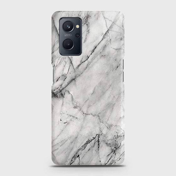 Realme 9i Cover - Trendy White Marble Printed Hard Case with Life Time Colors Guarantee