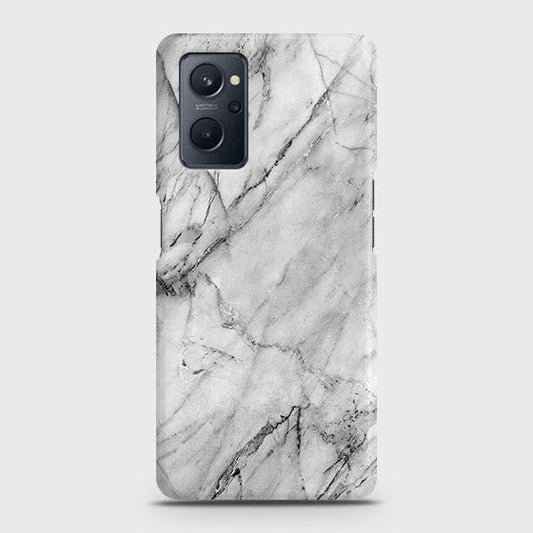 Realme 9i Cover - Trendy White Marble Printed Hard Case with Life Time Colors Guarantee
