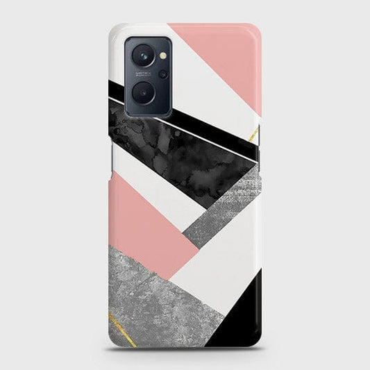 Realme 9i Cover - Geometric Luxe Marble Trendy Printed Hard Case with Life Time Colors Guarantee