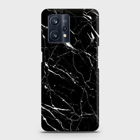 Realme 9 Pro Plus Cover - Matte Finish - Trendy Black Marble Printed Hard Case with Life Time Colors Guarantee