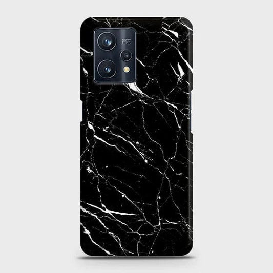 Realme 9 Pro Cover - Matte Finish - Trendy Black Marble Printed Hard Case with Life Time Colors Guarantee