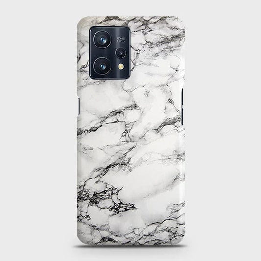 Realme 9 Pro Plus Cover - Matte Finish - Trendy White Floor Marble Printed Hard Case with Life Time Colors Guarantee