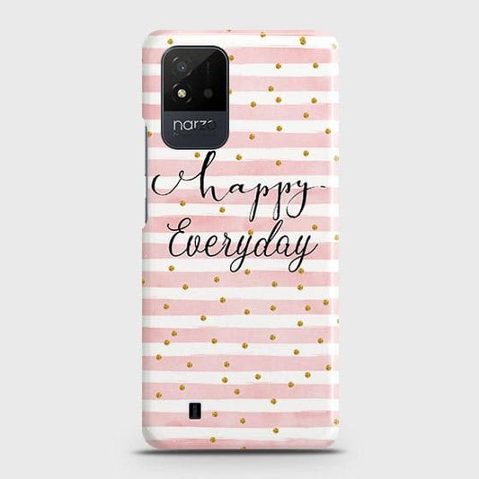 Realme Narzo 50i Cover - Trendy Happy Everyday Printed Hard Case with Life Time Colors Guarantee