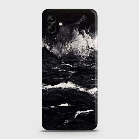 Samsung Galaxy A04 Cover - Black Ocean Marble Trendy Printed Hard Case with Life Time Colors Guarantee