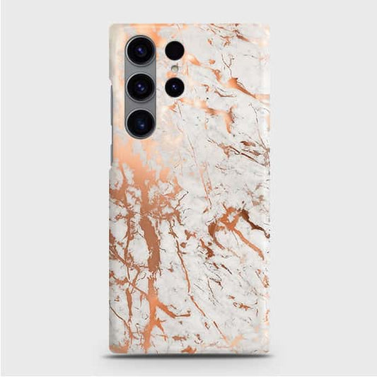 Samsung Galaxy S23 Ultra 5G Cover - In Chic Rose Gold Chrome Style Printed Hard Case with Life Time Colors Guarantee