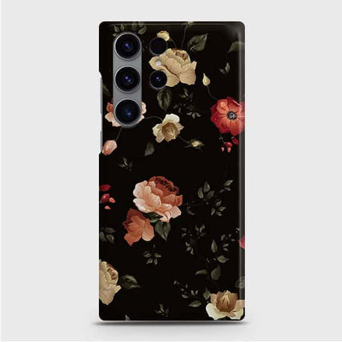 Samsung Galaxy S23 Ultra 5G Cover - Dark Rose Vintage Flowers Printed Hard Case with Life Time Colors Guarantee