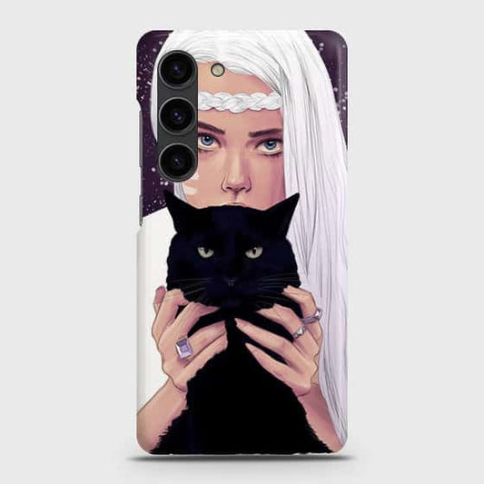 Samsung Galaxy S23 Plus 5G Cover - Trendy Wild Black Cat Printed Hard Case with Life Time Colors Guarantee