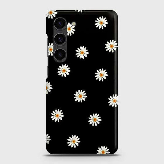 Samsung Galaxy S23 Plus 5G Cover - White Bloom Flowers with Black Background Printed Hard Case with Life Time Colors Guarantee