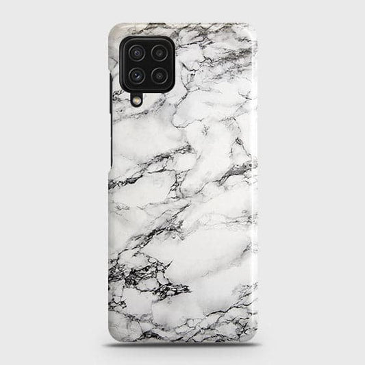 Samsung Galaxy M32 4G Cover - Matte Finish - Trendy White Floor Marble Printed Hard Case with Life Time Colors Guarantee