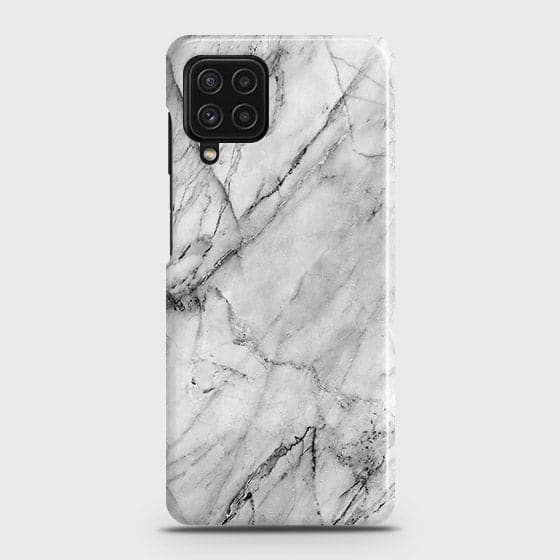 Samsung Galaxy M32 4G Cover - Matte Finish - Trendy White Marble Printed Hard Case with Life Time Colors Guarantee