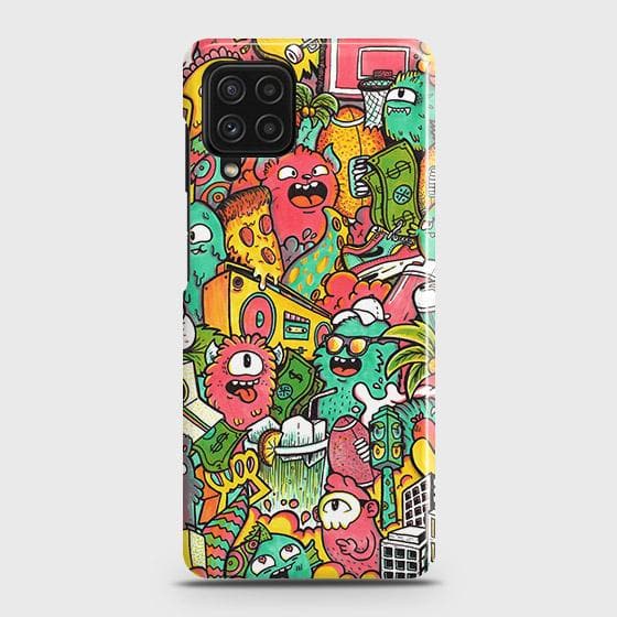 Samsung Galaxy A22 4G Cover - Candy Colors Trendy Sticker Bomb Printed Hard Case with Life Time Colors Guarantee   b66