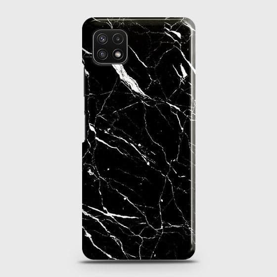 Samsung Galaxy A22 5G Cover - Trendy Black Marble Printed Hard Case with Life Time Colors Guarantee ( Fast Delivery )