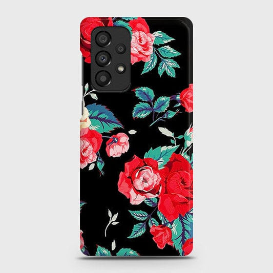 Samsung Galaxy A33 5G Cover - Luxury Vintage Red Flowers Printed Hard Case with Life Time Colors Guarantee