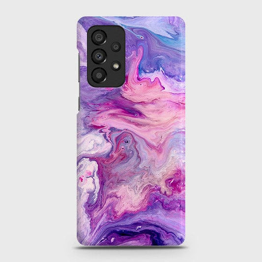 Samsung Galaxy A73 5G Cover - Chic Blue Liquid Marble Printed Hard Case with Life Time Colors Guarantee
