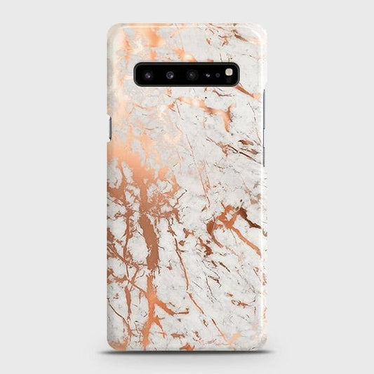 Samsung Galaxy S10 5G Cover - In Chic Rose Gold Chrome Style Printed Hard Case with Life Time Colors Guarantee B82
