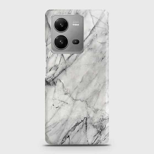 Vivo V25e Cover - Trendy White Marble Printed Hard Case with Life Time Colors Guarantee