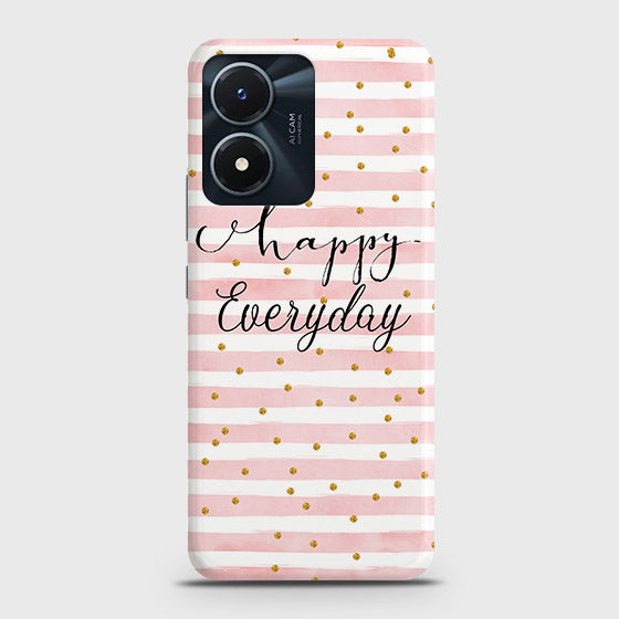 Vivo Y02s Cover - Trendy Happy Everyday Printed Hard Case with Life Time Colors Guarantee