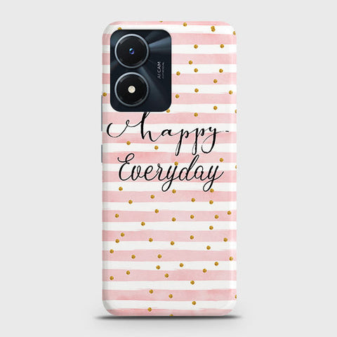Vivo Y02s Cover - Trendy Happy Everyday Printed Hard Case with Life Time Colors Guarantee