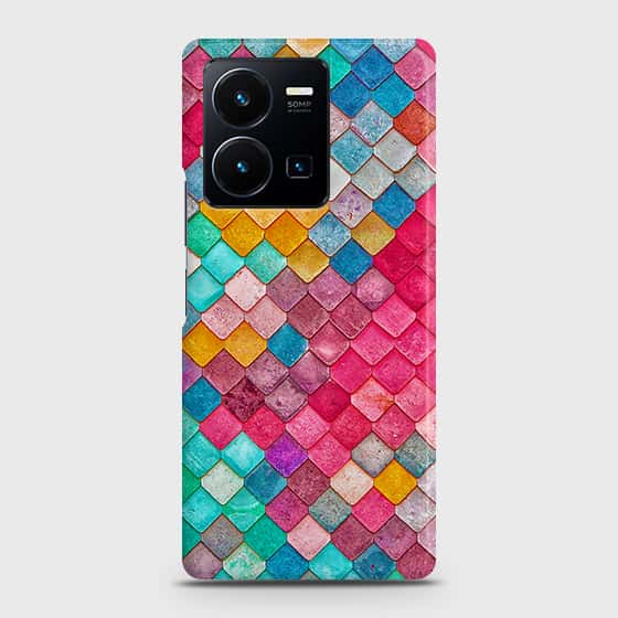 Vivo Y35 4G Cover - Chic Colorful Mermaid Printed Hard Case with Life Time Colors Guarantee