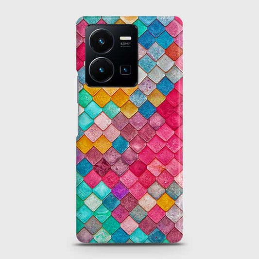 Vivo Y35 4G Cover - Chic Colorful Mermaid Printed Hard Case with Life Time Colors Guarantee