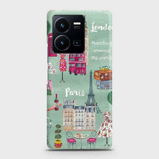 Vivo Y35 4G Cover - London, Paris, New York ModernPrinted Hard Case with Life Time Colors Guarantee
