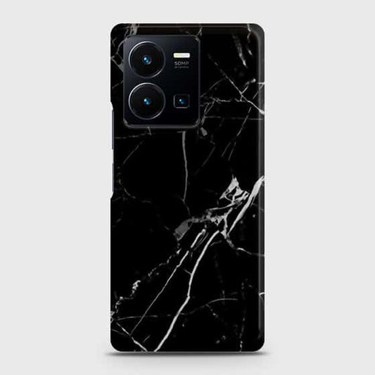 Vivo Y35 4G Cover - Black Modern Classic Marble Printed Hard Case with Life Time Colors Guarantee