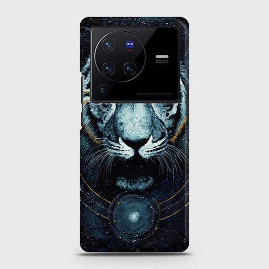 Vivo X80 Cover - Vintage Galaxy Tiger Printed Hard Case with Life Time Colors Guarantee