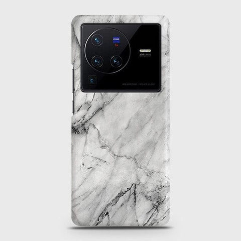Vivo X80 Cover - Matte Finish - Trendy White Marble Printed Hard Case with Life Time Colors Guarantee
