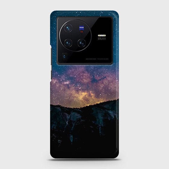 Vivo X80 Cover - Matte Finish - Embrace Dark Galaxy  Trendy Printed Hard Case with Life Time Colors Guarantee