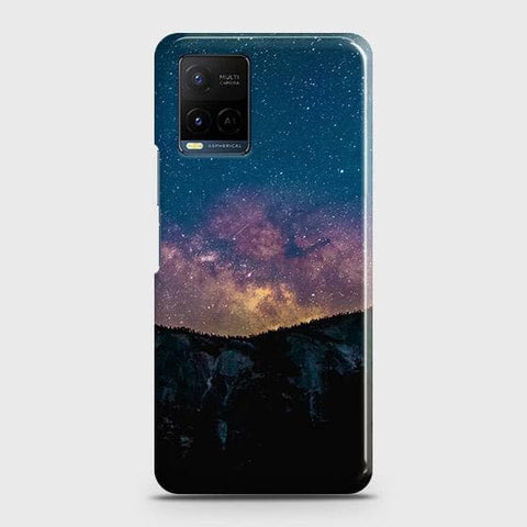 Vivo Y21 Cover - Matte Finish - Embrace Dark Galaxy  Trendy Printed Hard Case with Life Time Colors Guarantee