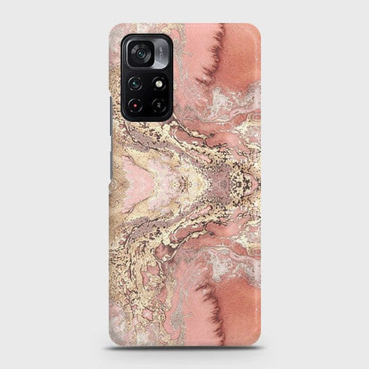 Xiaomi Poco M4 Pro 5G Cover - Trendy Chic Rose Gold Marble Printed Hard Case with Life Time Colors Guarantee