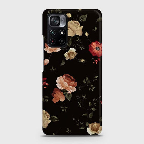 Xiaomi Poco M4 Pro 5G Cover - Matte Finish - Dark Rose Vintage Flowers Printed Hard Case with Life Time Colors Guarantee