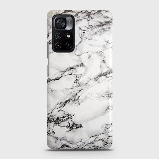 Xiaomi Poco M4 Pro 5G Cover - Matte Finish - Trendy White Floor Marble Printed Hard Case with Life Time Colors Guarantee