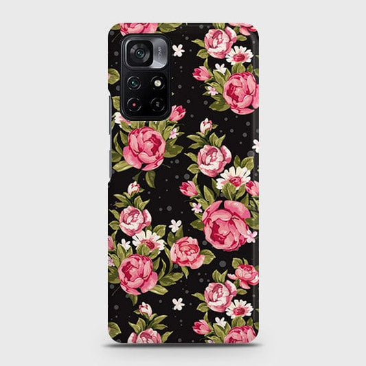 Xiaomi Poco M4 Pro 5G Cover - Trendy Pink Rose Vintage Flowers Printed Hard Case with Life Time Colors Guarantee