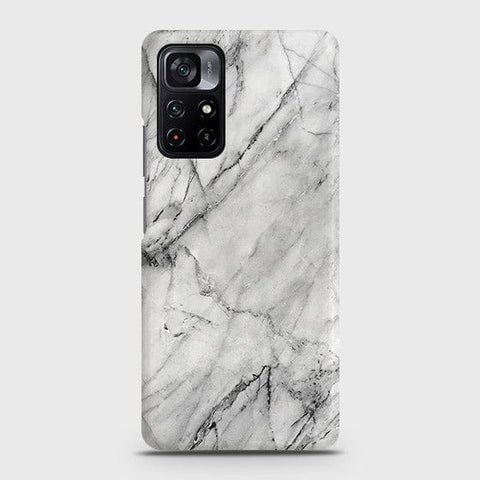 Xiaomi Poco M4 Pro 5G Cover - Matte Finish - Trendy White Marble Printed Hard Case with Life Time Colors Guarantee