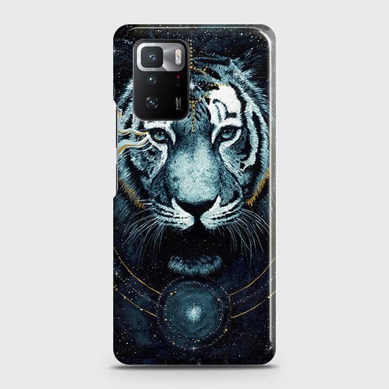 Xiaomi Poco X3 GT Cover - Vintage Galaxy Tiger Printed Hard Case with Life Time Colors Guarantee