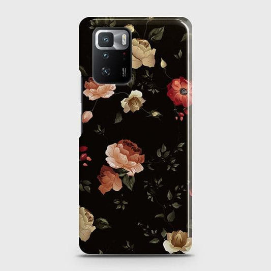 Xiaomi Poco X3 GT Cover - Matte Finish - Dark Rose Vintage Flowers Printed Hard Case with Life Time Colors Guarantee