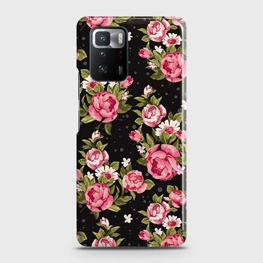 Xiaomi Poco X3 GT Cover - Trendy Pink Rose Vintage Flowers Printed Hard Case with Life Time Colors Guarantee