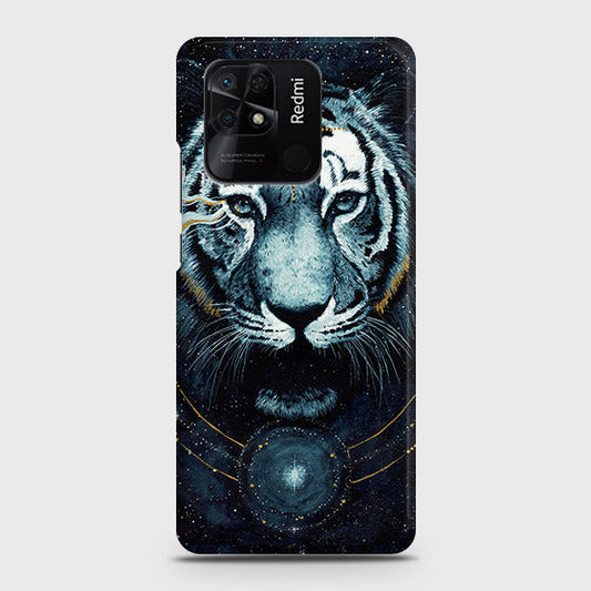 Xiaomi Redmi 10C Cover - Vintage Galaxy Tiger Printed Hard Case with Life Time Colors Guarantee