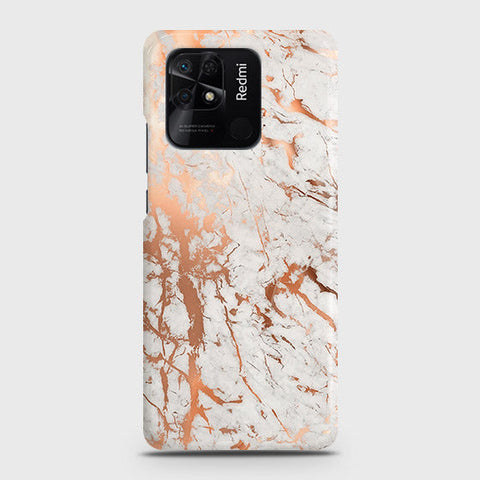 Xiaomi Redmi 10C Cover - In Chic Rose Gold Chrome Style Printed Hard Case with Life Time Colors Guarantee