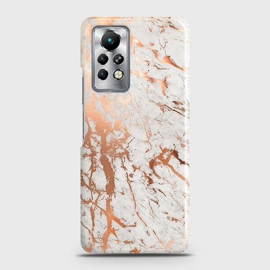 Infinix Note 11 Pro Cover - In Chic Rose Gold Chrome Style Printed Hard Case with Life Time Colors Guarantee